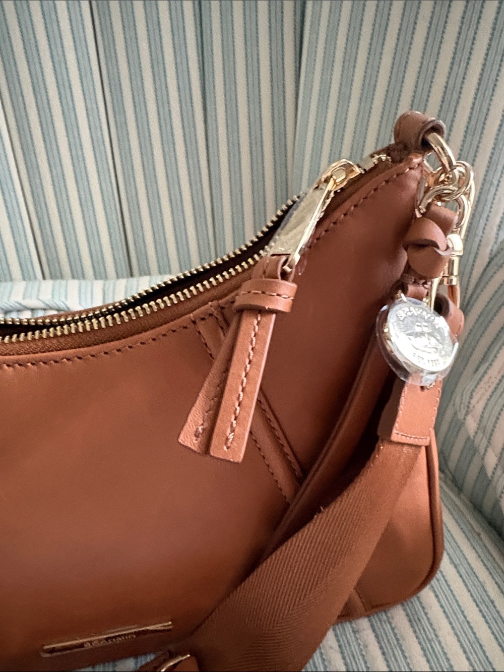 Brahmin Esme Crossbody Saddle Leather Shoulder Bag in Chestnut Brown - Picture 4 of 10